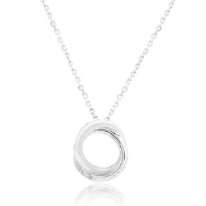 Rosa Lea Silver PavÃ© Frosted Sparkle Intertwined Rings Pendant P3268RO