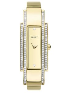 Sekonda Ladies Seksy Gold Plated Stone Set Champagne Dial Bracelet Watch 2737