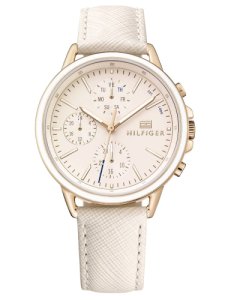 Tommy Hilfiger Carly Rose Gold Plated Chronograph Dial Blush Leather Strap Watch 1781789