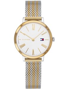 Tommy Hilfiger Project Z Stainless Steel Two Tone White Dial Mesh Strap Watch 1782055