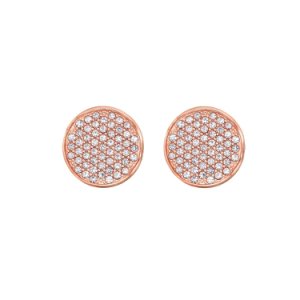 Tommy Hilfiger Stainless Steel Rose Gold Plated Crystal Circle Stud Earrings 2780134