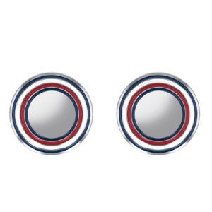 Tommy Hilfiger Stainless Steel Round Red White and Blue Cufflinks 2790065