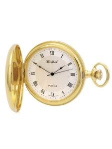 Woodford Gold Plated Round Full Hunter Pocket Watch 1028