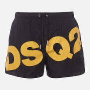 Dsquared2 Men's Large Logo Swim Shorts - Black/Yellow - M