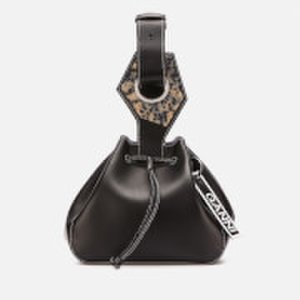 Ganni Women's Leather Drawstring Bag - Black