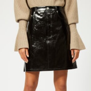 Helmut Lang Women's Patent Leather Five Pocket Skirt - Black - US 6/M - Black