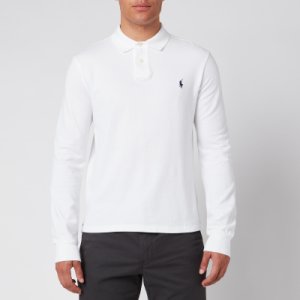 Polo Ralph Lauren Men's Slim Fit Basic Mesh Long Sleeve Polo Shirt - White