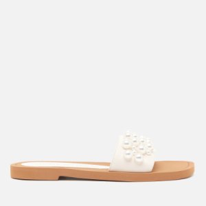 Stuart Weitzman Women's Goldie Leather Slide Sandals - Seashell - UK 3