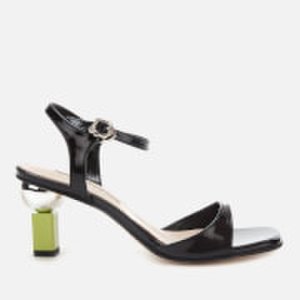Yuul Yie Women's Sora Leather Barely There Heeled Sandals - Black/Lime - UK 3