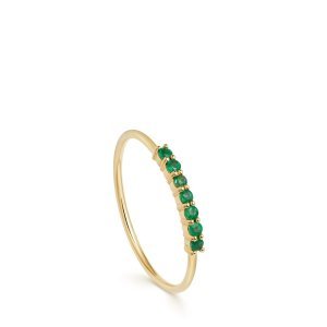 Emerald Stacking Ring - Yellow Gold (Solid)