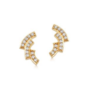 Icon Scala Diamond Stud Earrings - Yellow Gold (Solid