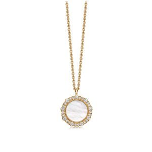 Luna Mother of Pearl Pendant Necklace - Yellow Gold (Vermeil)