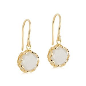 Astley Clarke - Paloma moonstone gold drop earrings - yellow gold (vermeil)