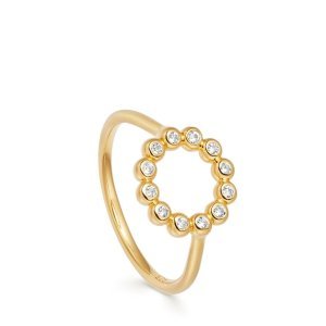 Astley Clarke - Stilla arc sapphire beaded ring - yellow gold (vermeil)