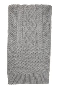 Mens Cable Knit Scarf - Grey