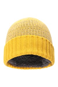 Mens Fleck Lined Beanie - Yellow