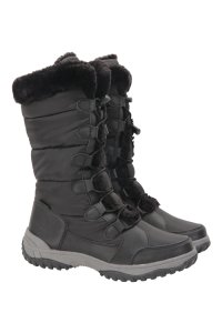 Snowflake Womens Long Snow Boots - Black