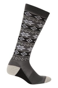 Womens Patterned Ski Socks - Grey