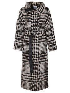 Agnona Black And Beige Wool Coat