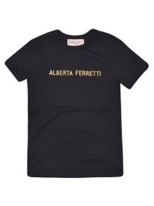 Alberta Ferretti Embroidered Logo Short Sleeve T-shirt