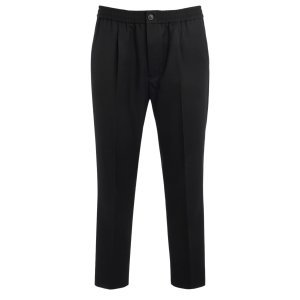 Ami Trousers Made Of Ribbed Black Wool