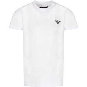 Armani Collezioni White Boy T-shirt With Iconic Eagle