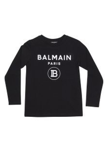 Balmain Logo Print Long Sleeve T-shirt