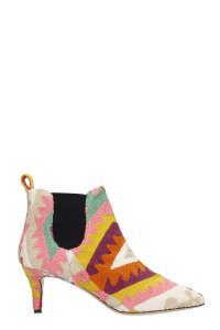 Bams High Heels Ankle Boots In Multicolor Wool