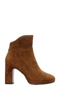 Bibi Lou High Heels Ankle Boots In Brown Suede