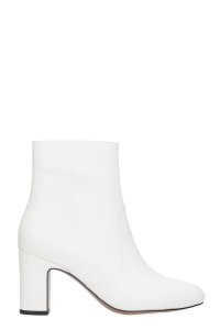Bibi Lou High Heels Ankle Boots In White Leather