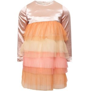 Billieblush Multicolor Pleated Ruffles Skirt With Pink Top