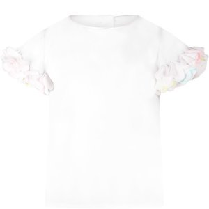 Billieblush White Girl Blouse With Flowers