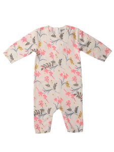 Bonpoint Cotton Ivory Jumpsuit With Flower Fantasy