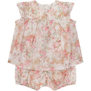 Bonpoint White Babygirl Suit With Flowers