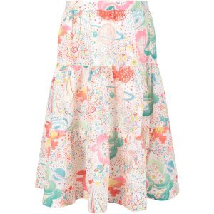Bonpoint White Girl Skirt With Colorful Flowers