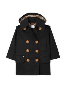 Burberry Black Trench Coat With Removable Hood