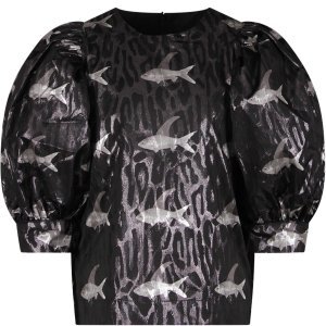 Caroline Bosmans Black Girl Blouse With Colorful Fishes