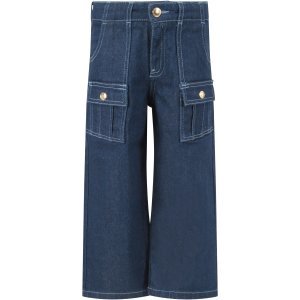 Chloé Blue Jeans For Girl With Logo