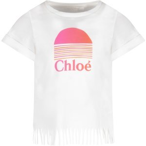 Chloé White Girl T-shirt With Logo