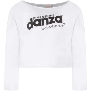 Dimensione Danza White Girl T-shirt With Black Logo
