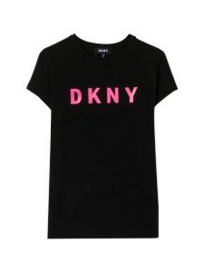 DKNY Black Teen T-shirt With Fucsia Logo