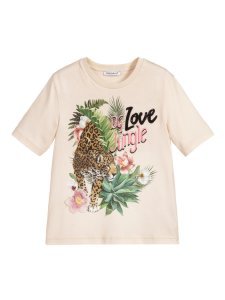 Dolce & Gabbana Beige T-shirt With Multicolor Press Dolce & gabbana Kids