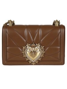 Dolce & Gabbana Heart Embellished Logo Plaque Shoulder Bag