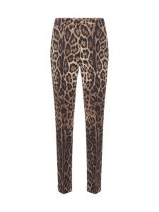 Dolce & Gabbana Leopard Print Wool Trousers