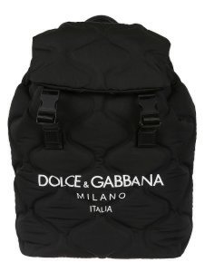 Dolce & Gabbana Logo Print Buckled Backpack