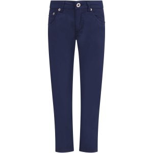 Dondup Blue Boy Pants With Iconic Metallic D