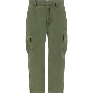 Dondup Green Boy Pants With Iconic Metallic D
