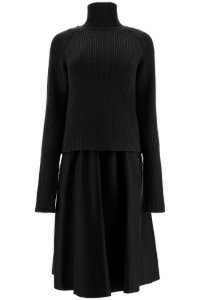 DROMe Leather Dress With Sweater