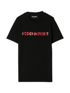 Dsquared2 Black T-shirt With Red Press