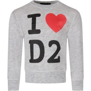 Dsquared2 Grey Kids Sweatshirt With Logo And Heart